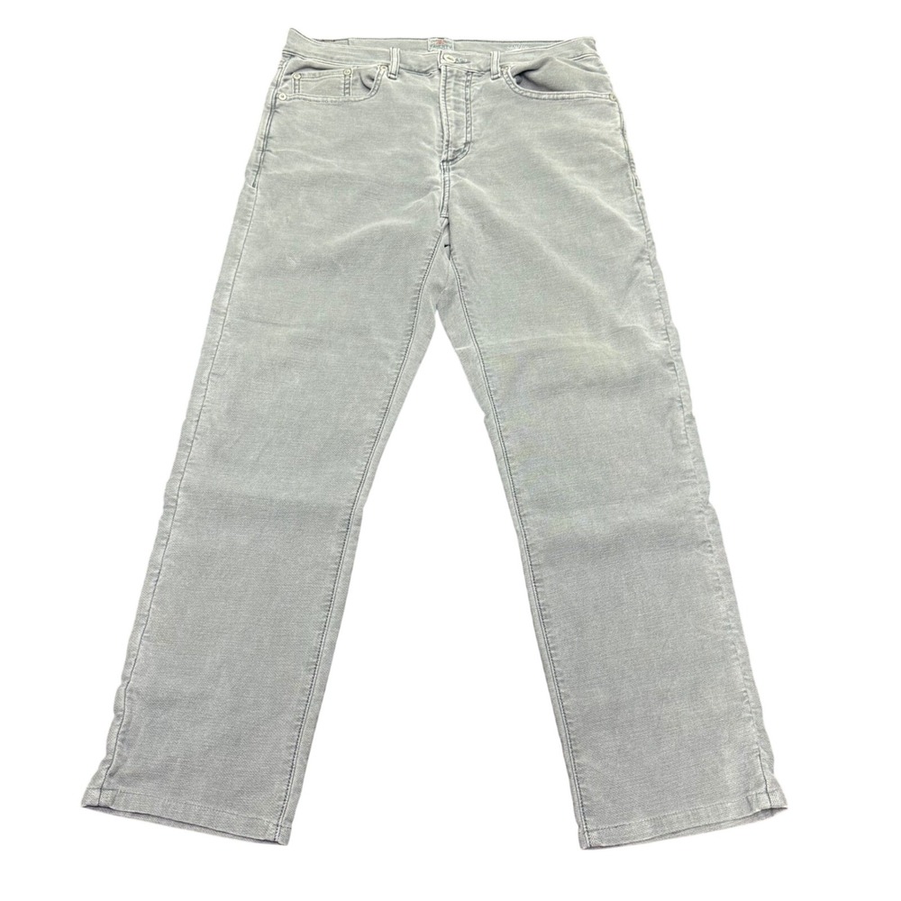 Faherty Brand 5-Pocket Terry Pants Mens Size 31x28 Grey Stretch Cotton Blend